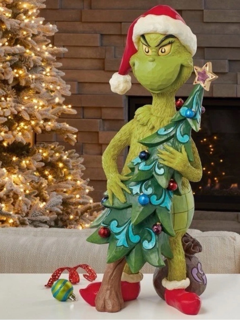 Jim Shore 20" tall huge Holiday Grinch Stealing Tree Statue Brand new in Box